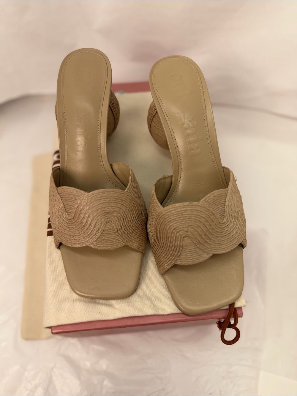 Cult Gaia Noor Sandal in Natural raatan open toe high heel - Picture 7 of 10